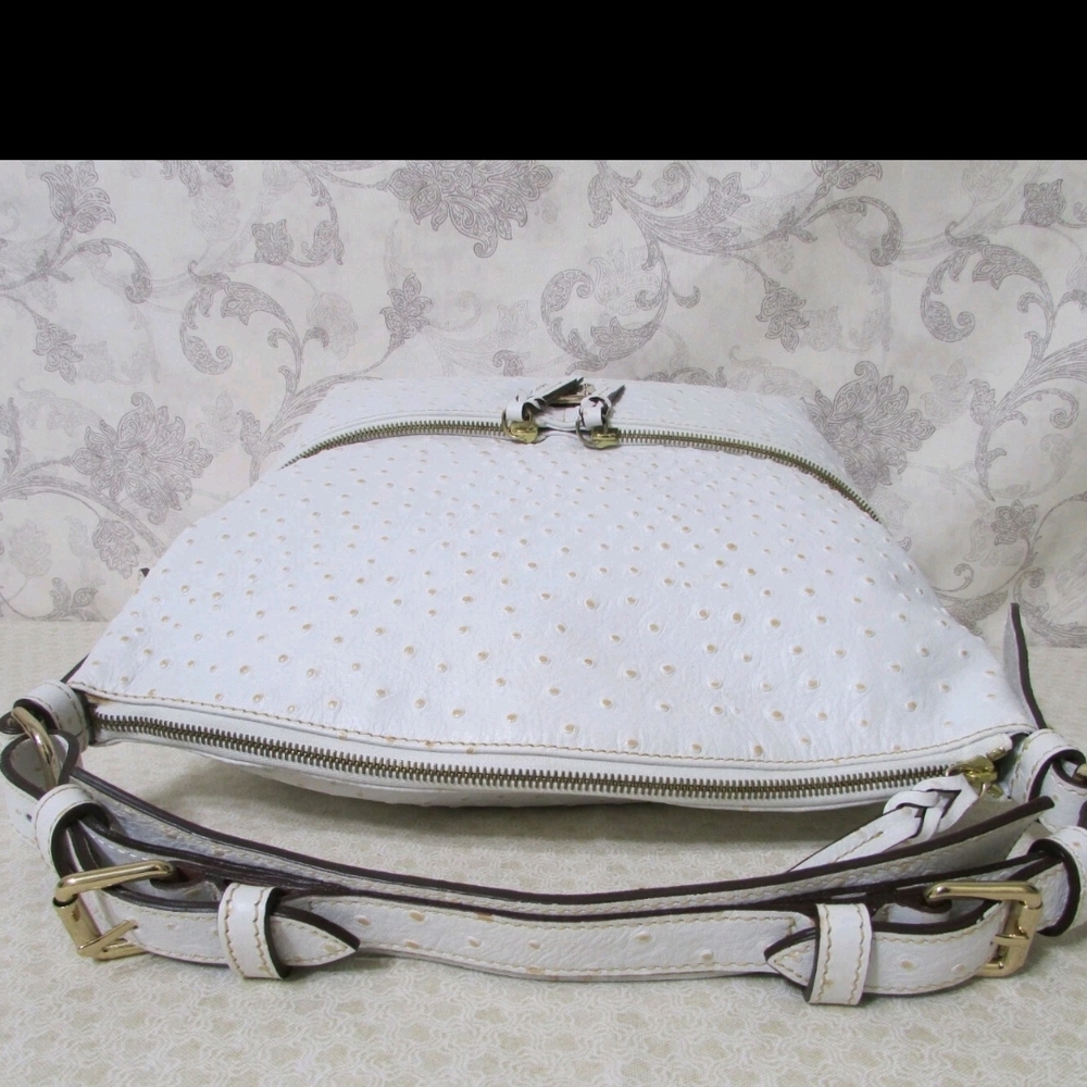 Brand New BEAUTIFUL Dooney & Bourke White Ostrich Leather Shoulder Bag